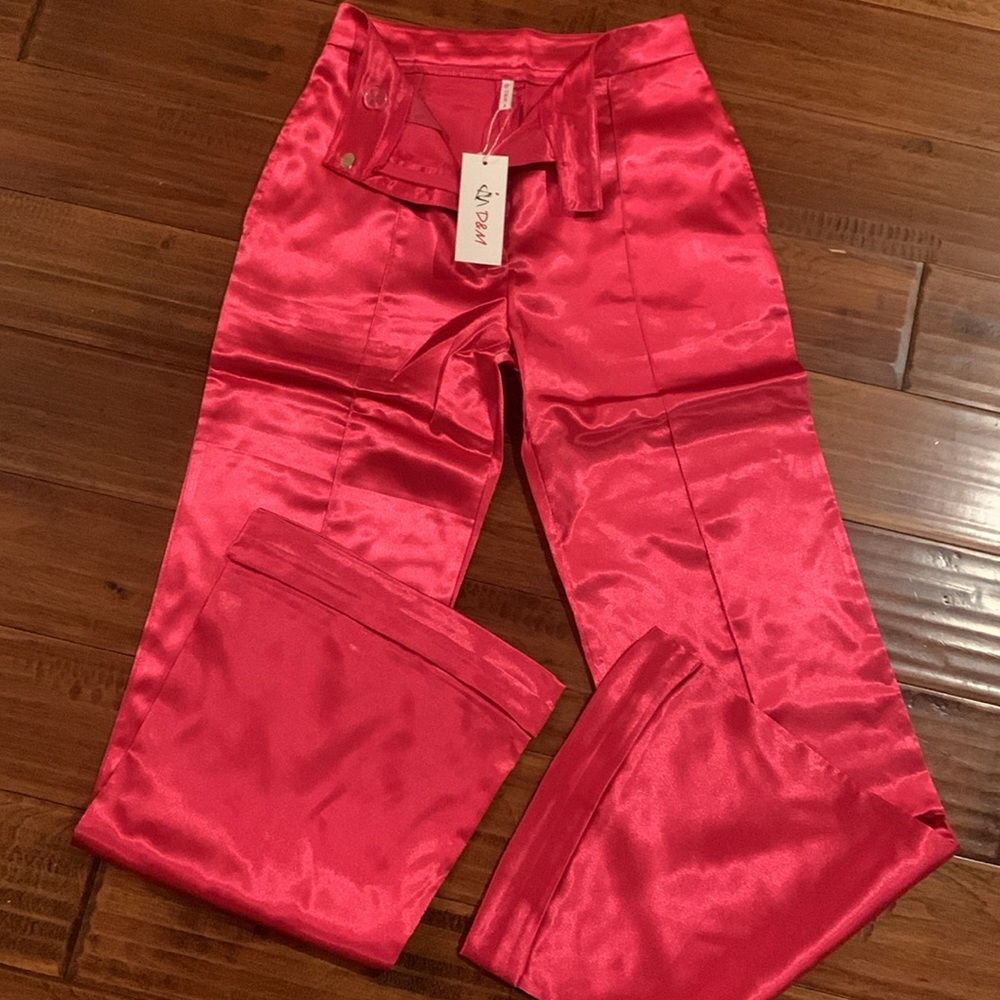 NWT D&M Satin Flare Leg Dress Pants - Picture 5 of 7